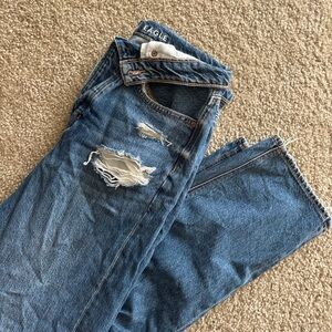 American Eagle Outfitters Blue Ripped Boyfriend Jeans